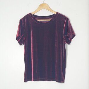 Abercrombie & Fitch Velvet Top in Burgundy